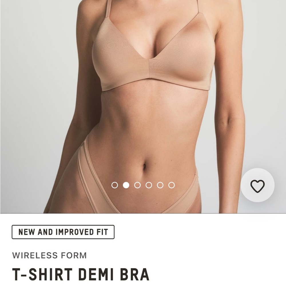 SKIMS Wireless Form T-Shirt Demi Bra – Clay - Size 36DD